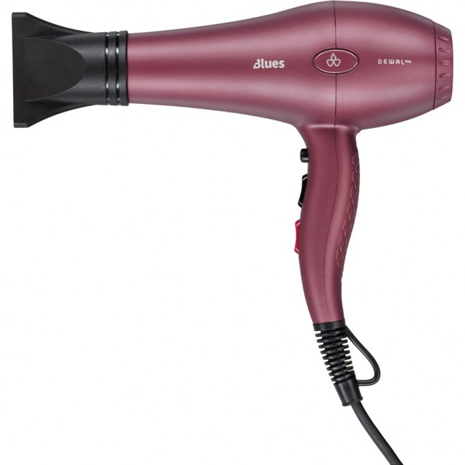 Фен DEWAL PRO BLUES , винный, 2600Вт, ионизация, провод 3м 03-8088 Wine