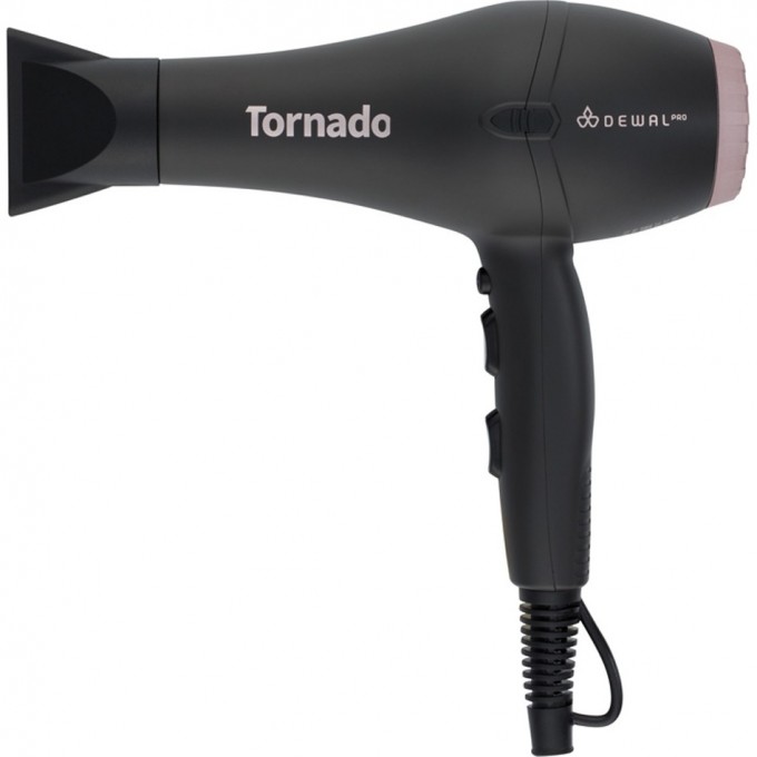 Фен DEWAL PRO TORNADO, серый, 2300Вт, ионизация, 2 насадки 03-8010 Grey