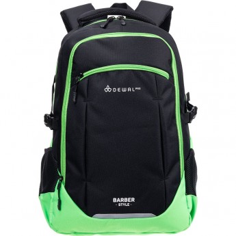 Рюкзак DEWAL BARBER STYLE, черно-зеленый, полиэстер 46 x 32 x 18 см